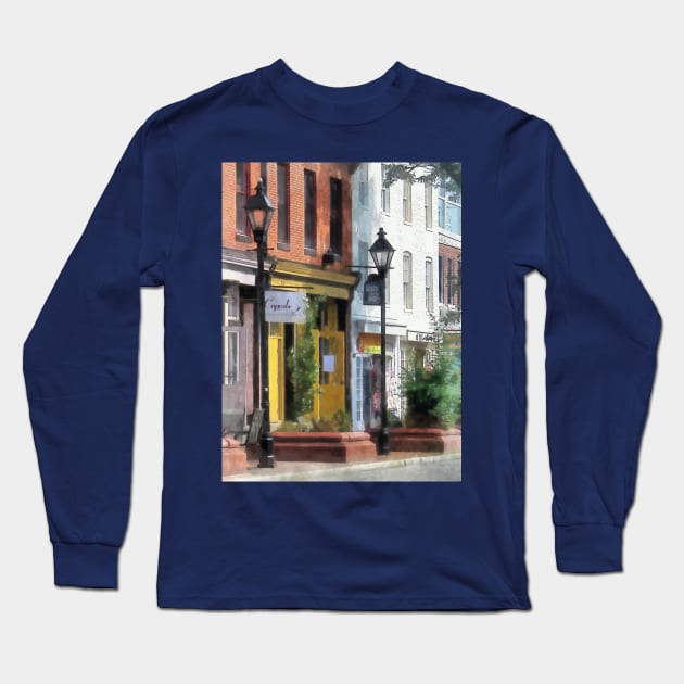 Baltimore MD - Quaint Fells Point Street Long Sleeve T-Shirt by SusanSavad